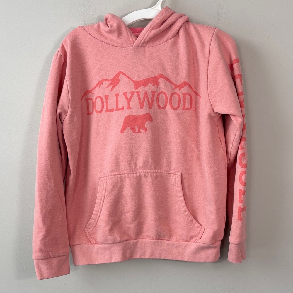 Pink Dollywood Hoodie hooded sweatshirt youth size large or 12-14